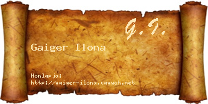 Gaiger Ilona névjegykártya
